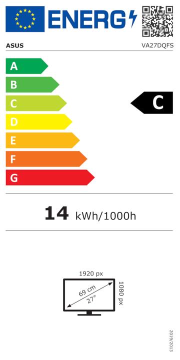 Energy Label ASUS VA27DQFS (1920 x 1080 pixels, 27")