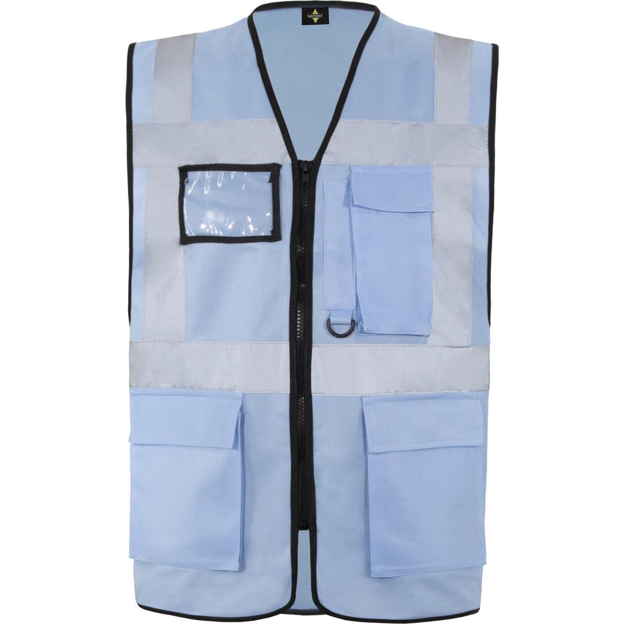 Korntex, Warnweste + Warnshirt, Warnweste Multifunktional Hamburg Himmelblau mit 360° Sicherheit S EN ISO 17353  KXCMF (...