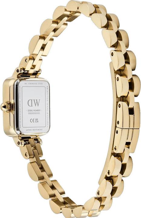 Actual product image Daniel Wellington - Quadro Mini 15.4x18.2 Arch 3-Link White Sunray Gold DW00100850 (Analogue wristwatch)