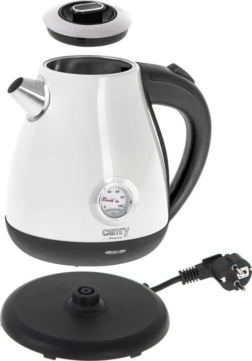 Actual product image Camry CR 1344 Electric kettle with a thermometer 1,7L, White (1.70 l)