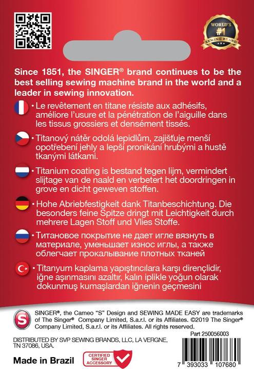 Produktbild Singer TITANIUM QUILTING Nähmaschinennadel, 90/14, 5er Pack