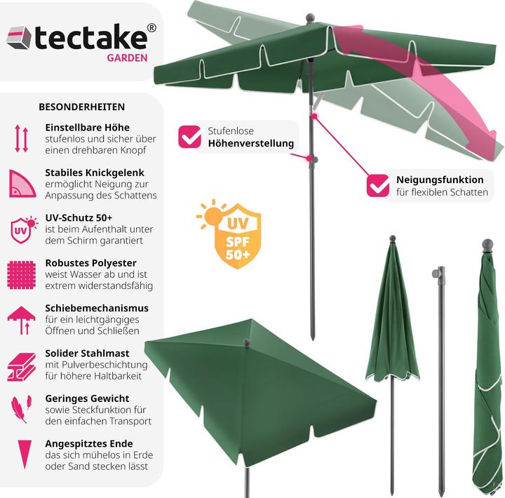Actual product image tectake Parasol Vanessa (1.25 m)