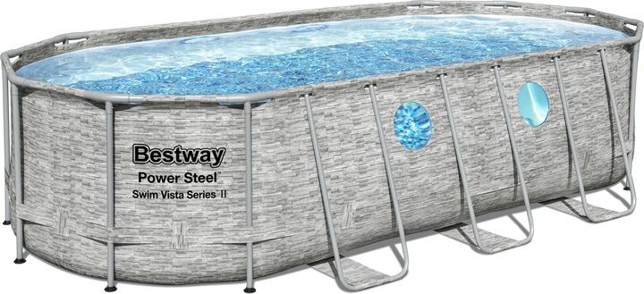 Produktbild Bestway Oval Pool Zwembad 549 x 274 x 122m - incl filterpomp Rattan (549 x 274 x 122 cm)