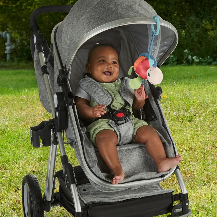Actual product image Fisher-Price Planet Friends Fleet Turtle Pram Toy with Sensory Details for Newborns