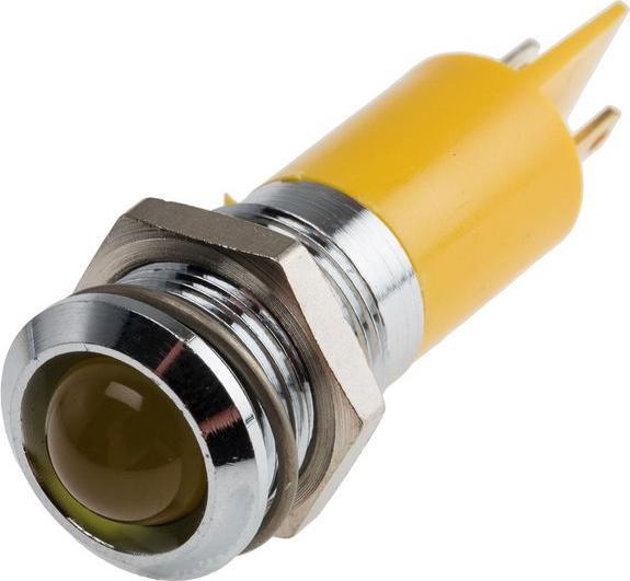 Produktbild RS PRO LED erhaben 14mm chrom 48-65Vdc gelb