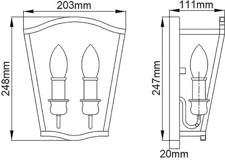 Produktbild Elstead Lighting Yarmouth Wandleuchte E14 2-fach Gemaltes Altmessing (E14)