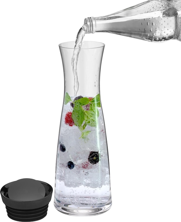 Productafbeelding WMF Waterkaraf 1l Glazen karaf Basic Kanteldeksel CloseUp Sluiting (1 l)