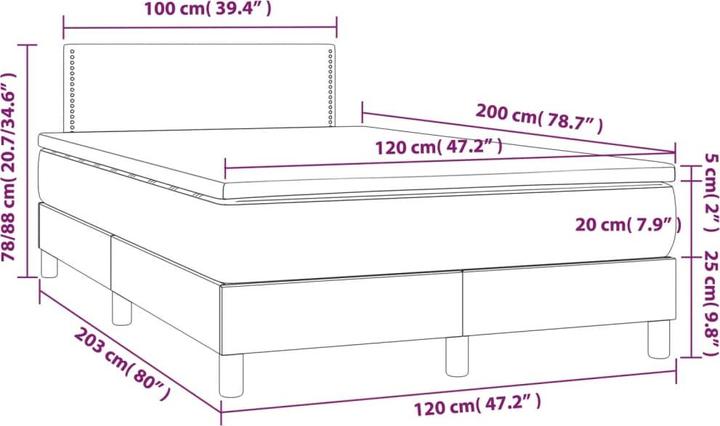 Actual product image vidaXL Boxspringbett (120 x 200 cm)