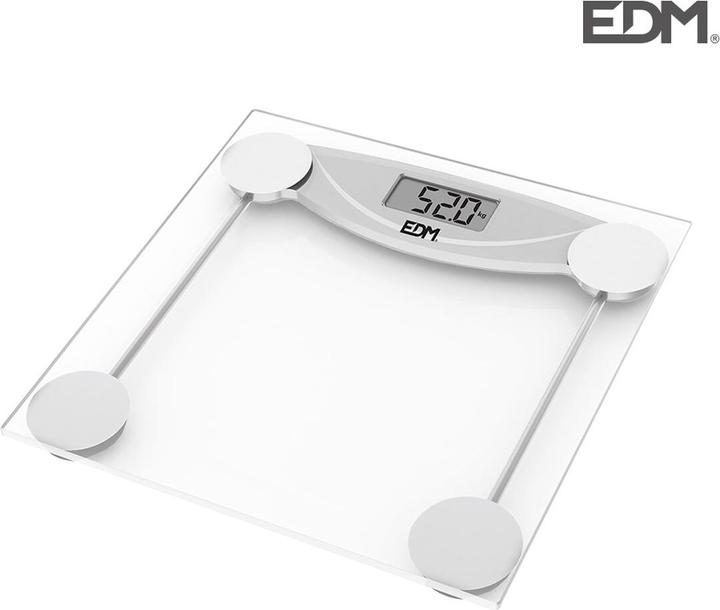 EDM Digitale Personenwaage 07520 Schwarz Durchsichtig Kristall 180 kg (180 kg)
