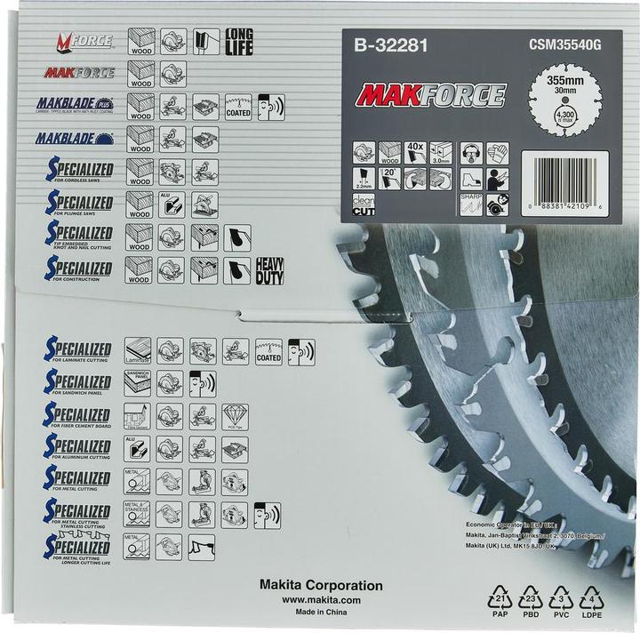 Produktbild Makita MAKFORCE Sägeb. 355x30x40Z