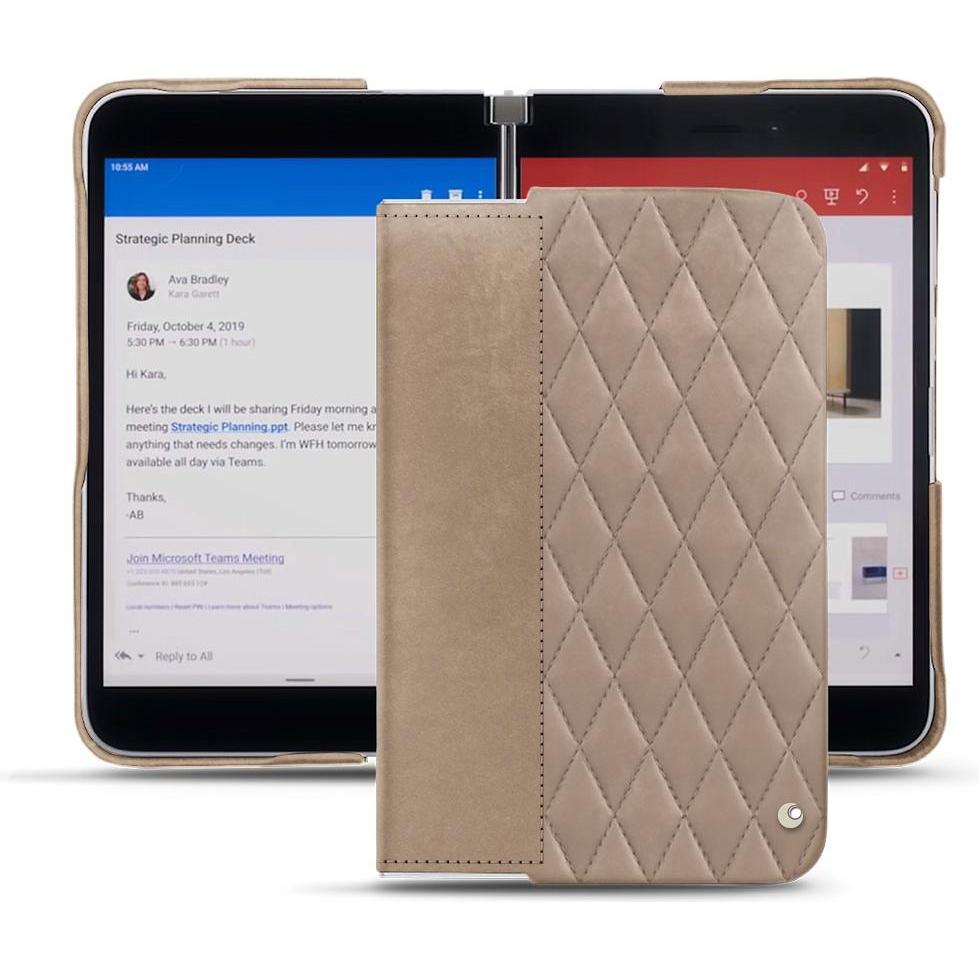 Noreve Lederschutzhülle (Microsoft Surface Duo), Smartphone Hülle, Beige