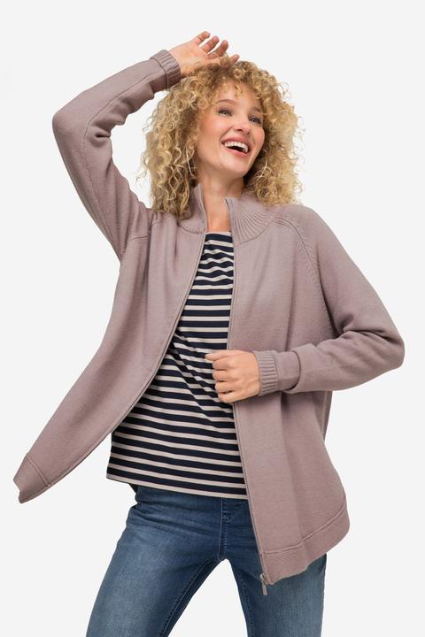 Actual product image Laurasøn Stand-Up Collar Long Sleeve Zip Up Cardigan (XL)