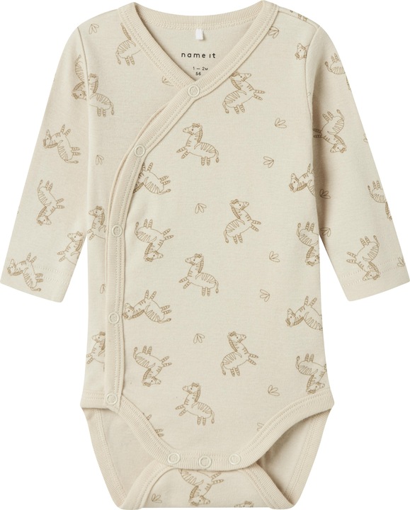 Name it Nbnbody 2p Ls Wrap Rainy Day Zebra Noos