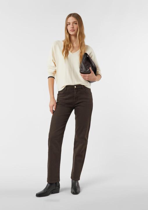 Produktbild Comma Strickpullover Femininer Feinstrickpullover mit V-Ausschnitt und 3/4 Arm (S)