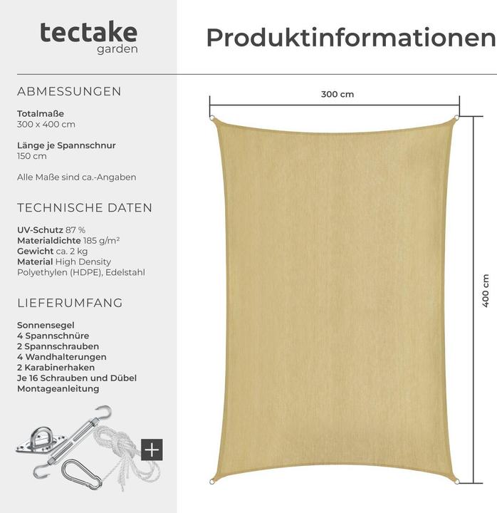 Immagine prodotto tectake Sole (300 x 400 cm)