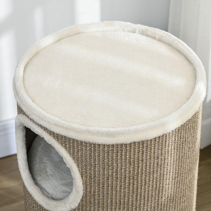 Actual product image Swisshandel24 Kratztonne Katzen, Katzenkratzbaum 70cm (70 cm, Brown)