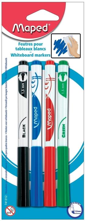 Produktbild Maped Whiteboard Marker (Rot, Schwarz, Blau, Grün, 1.50 mm, 4 x)