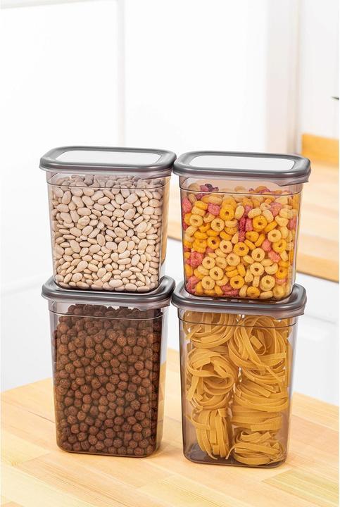 Hermia Vorratsdose 4 Stück 2x 1150 ml / 2x 1500 ml, Anthrazit