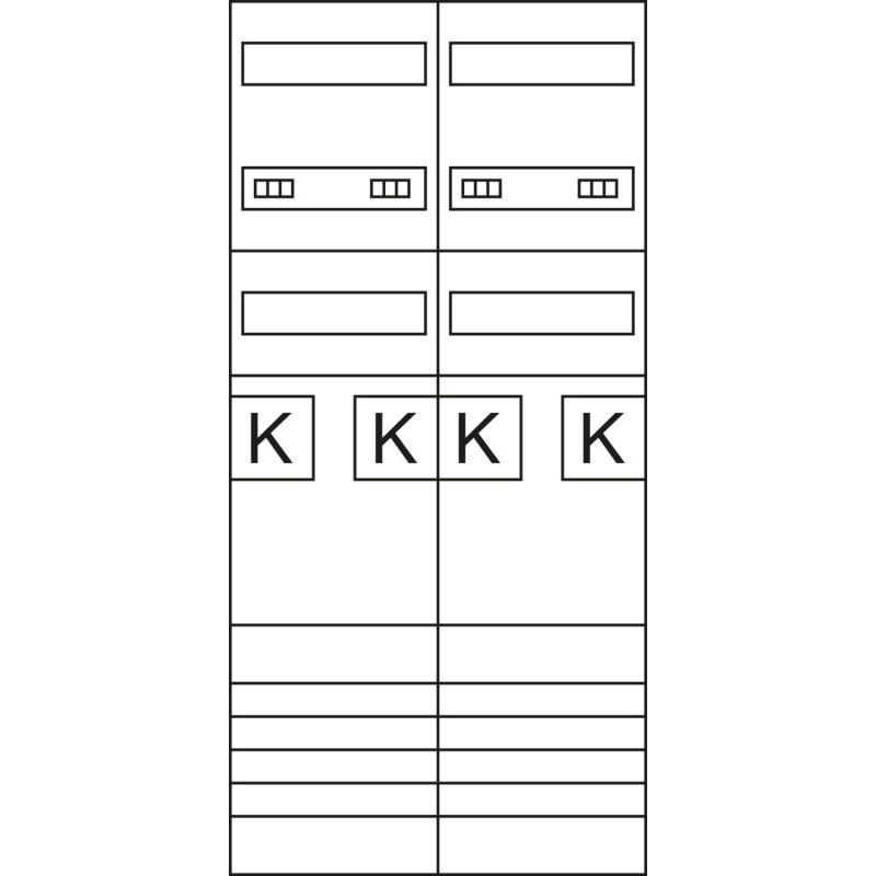 Thumbnail - Hager, Systemstromversorgung, Komplettfeld ZK3ED24N 4Z DSS 2feldrig 1050mm