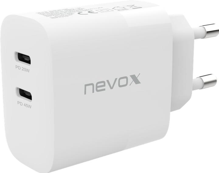 Produktbild Nevox 45W Dual USB-C PD-Ladegerät GaN wei (45 W, 2 Ports)