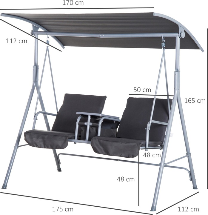 Immagine prodotto Outsunny Altalena da giardino con tetto apribile