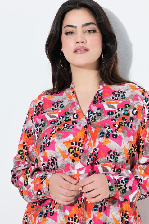 Produktbild Angel of Style Tunika, farbiger Leo-Druck, Langarm (54)