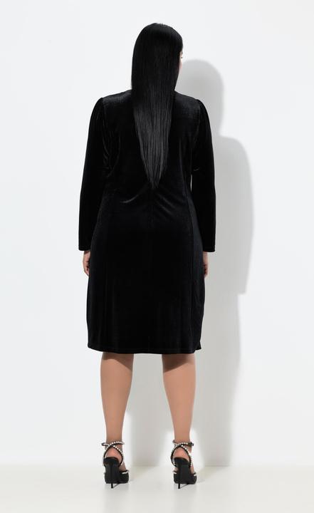 Image du produit Ulla Popken Bodycon-Kleid, Samt, Cut-Outs, Langarm (60)