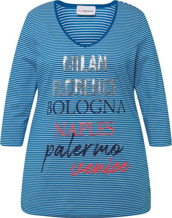 Produktbild Miamoda Ringelshirt, Statement, V-Ausschnitt, 3/4-Ärmel (50)