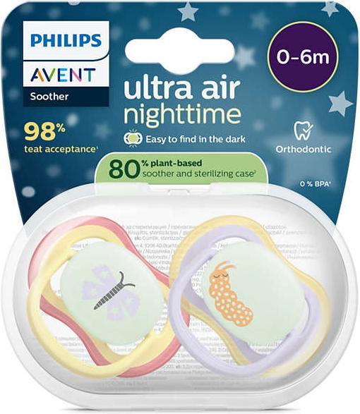 Image du produit Philips Avent Pacifier SCF376/25 ultra air nuit (2 x, jusqu'à 6 M.)