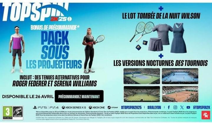Produktbild 2K Games PS4 Top Spin 2K25 (PS4, FR)