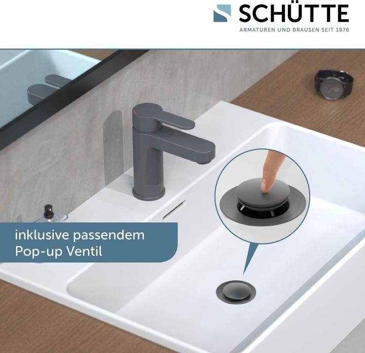 Produktbild Schütte Wasserhahn Bad ELEPHANT Waschtischarmatur Anthrazit matt Einhebelmischer Mischbatterie 34214