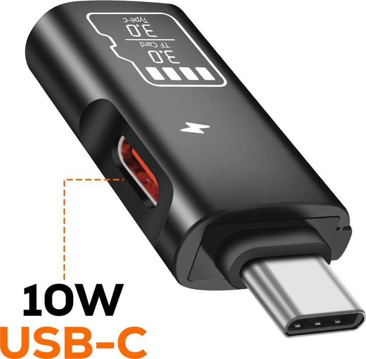Immagine prodotto LinQ USB-C MicroSD Leser 5Gbps mit 10W Laden (USB 3.0)