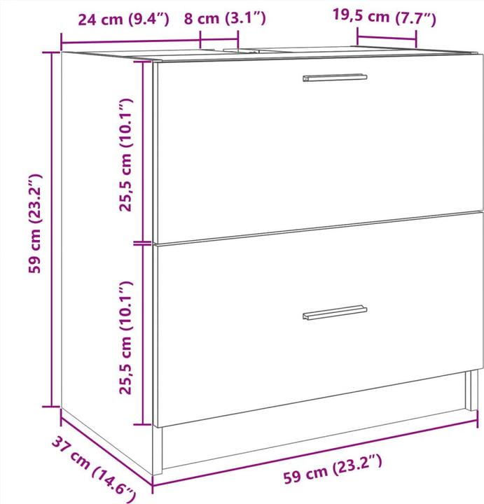 Actual product image VidaXL Vanity unit (59 x 37 x 59 cm)