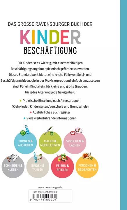 Immagine prodotto Ravensburger Das grosse Buch der Kinderbeschäftigung (Tedesco, Doris Rübel, 2018)