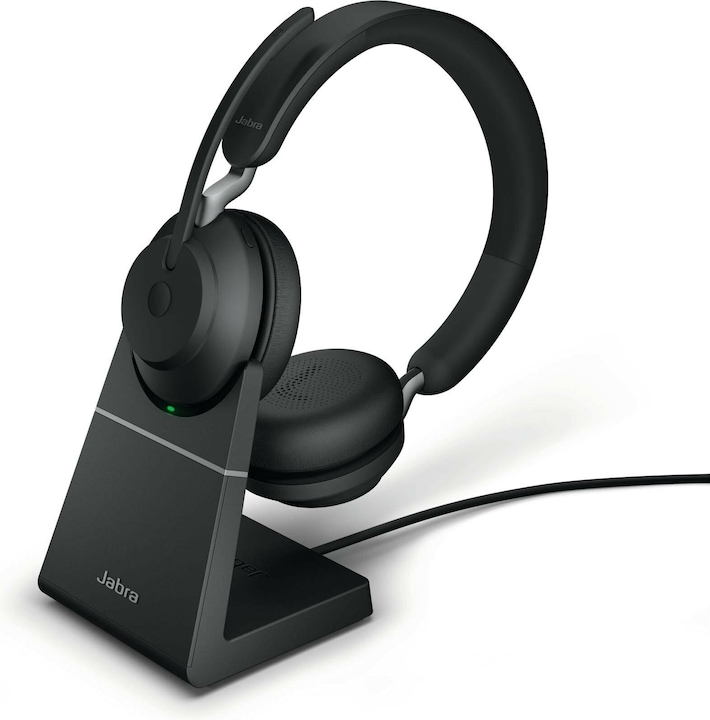 Jabra Headset Evolve2 65 Duo UC Schwarz, USB-A, Ladestation (Kabellos, USB-A)