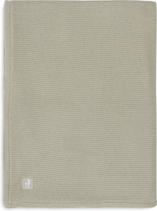 Jollein - Deken Ledikant 100x150cm Basic Knit - Dekentje Baby - Olive Green/Fleece (150 x 100 cm)