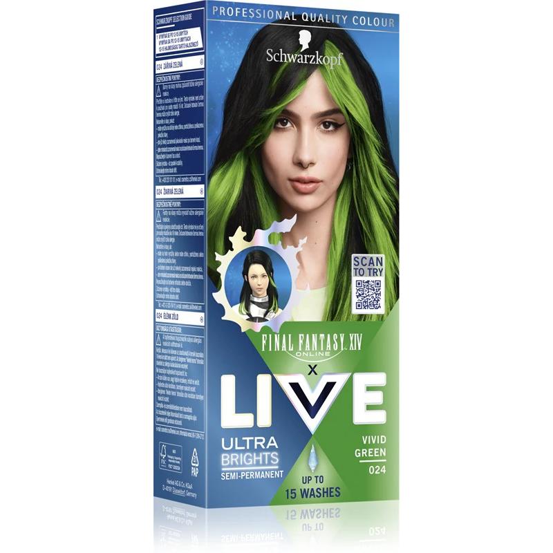 Schwarzkopf Donna Verde Tinta Per Capelli, Live Farba Do Włosów 024 Vivid Green ( Vivace)