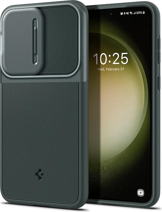 Actual product image Spigen Optics Armor Galaxy S23 Abyss Green (Samsung Galaxy S23+)