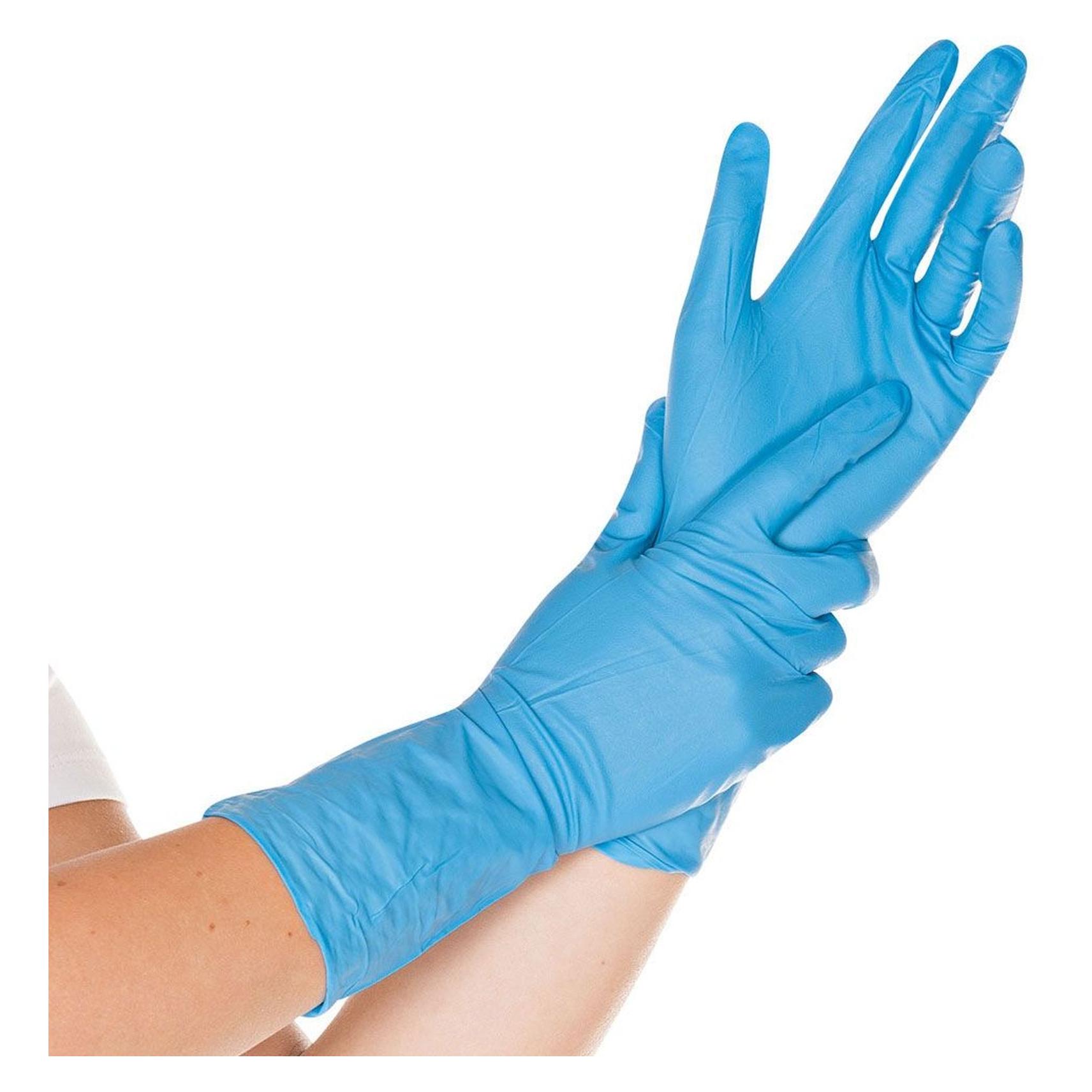 10 X HygoStar Nitril-Handschuh Super High Risk Puderfrei Xl 30cm Blau