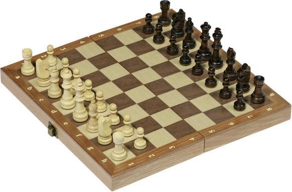 Actual product image Goki Chess set in wooden hinged case