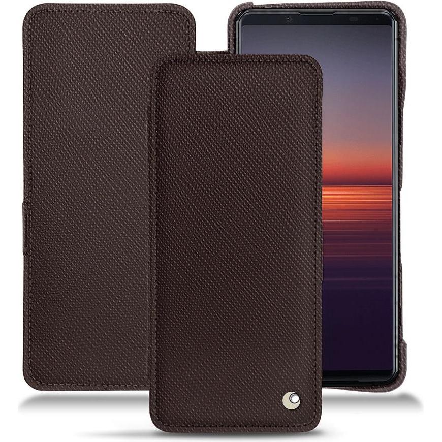 Noreve Lederschutzhülle horizontal (Sony Xperia 5 II), Smartphone Hülle, Braun