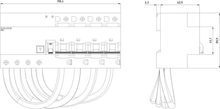 Produktbild Siemens RCBO 4 Pole Type B 30mA 10kA C 100A