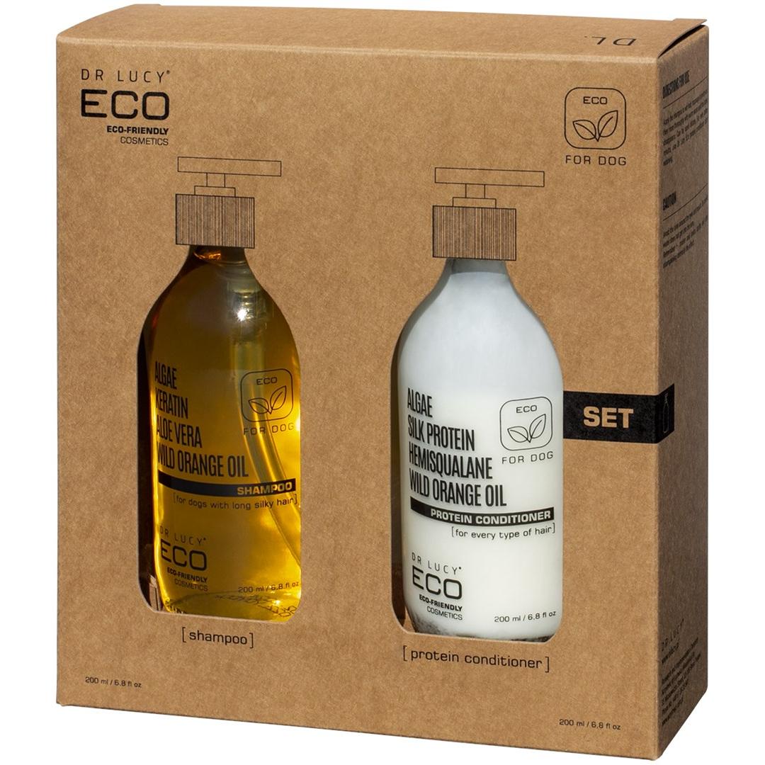 Comparer les prix de Acrylmed Dr Lucy Eco Zestaw Szampon Do Długiej Sierści I Odżywka Proteinowa Dla Psa (Chien), Hygiène animale