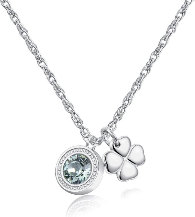 Immagine prodotto Sagapo S'Agapµ - Collana in acciaio con cristallo e quadrifoglio Lucky Light SKT02