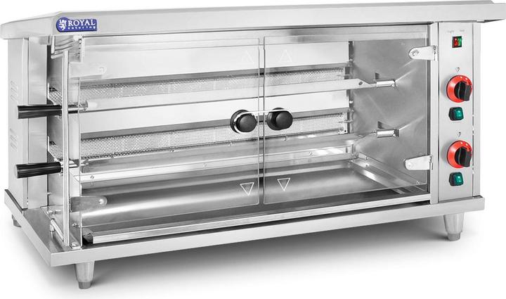 Produktbild Royal Catering Gas-Hähnchengrill 2 Spiesse mit Beleuchtung 2 x 5 kW Edelstahl / gehärtetes Glas (10 kW)