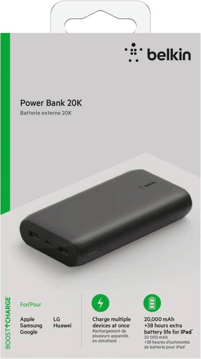 Image du produit Belkin Boost Charge (20000 mAh, 15 W, 74 Wh)