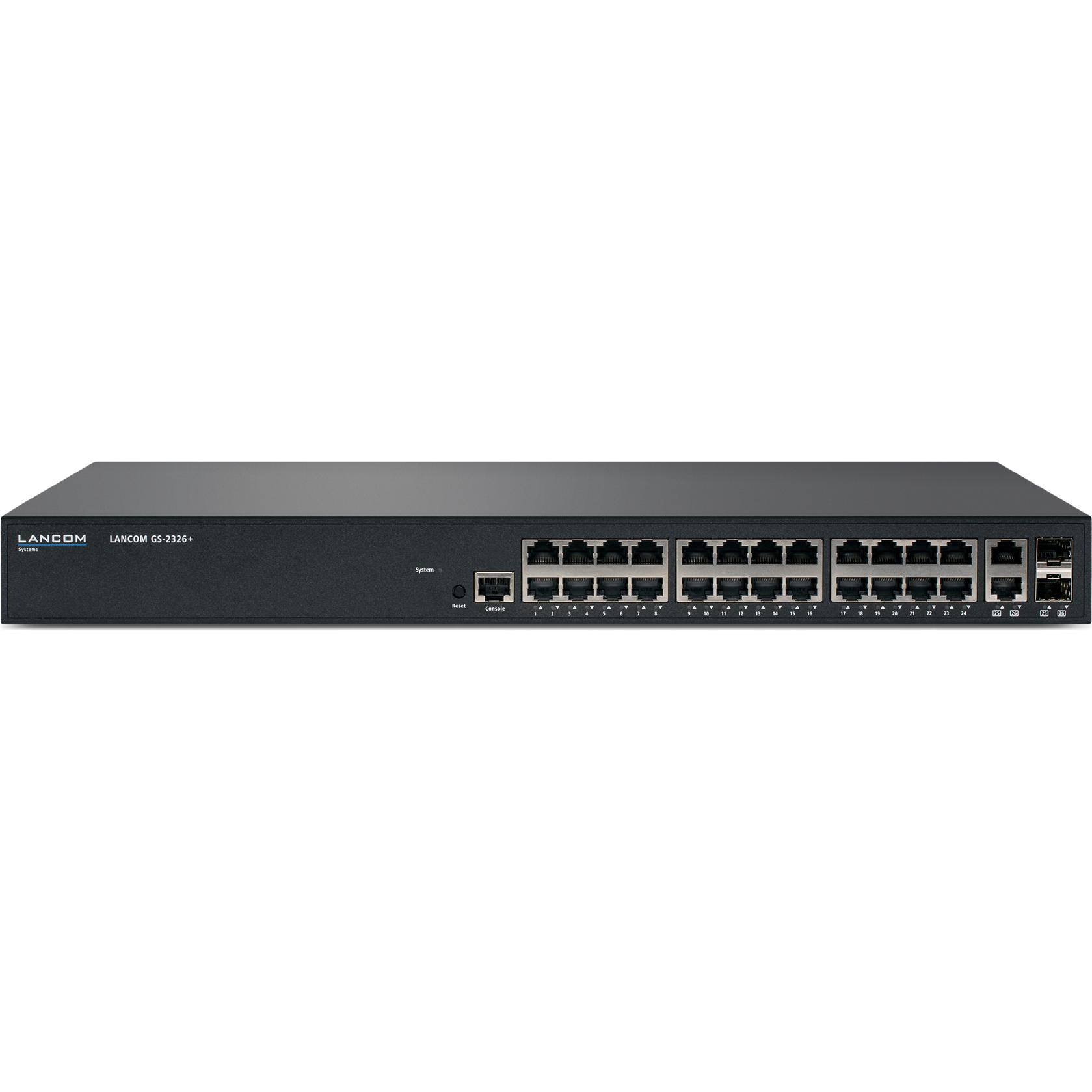 Lancom Systems LANCOM GS-2326+ (EU) (26 Ports), Netzwerk Switch, Schwarz