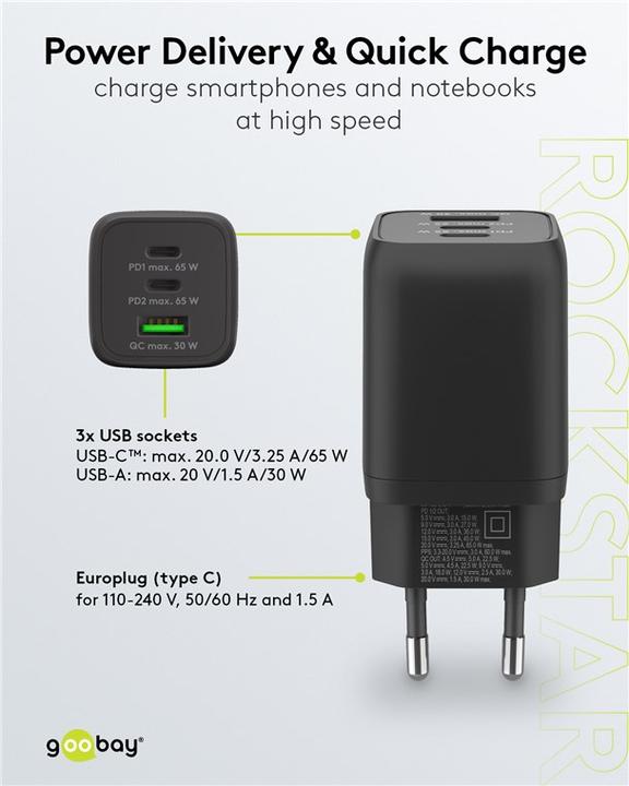 Produktbild Goobay Multiport Schnellladegerät (65 W)