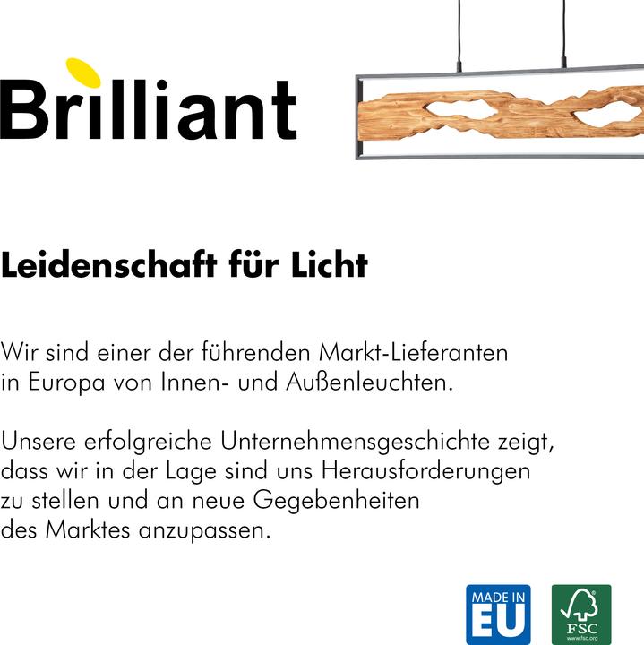 Produktbild Brilliant Chaumont LED Pendelleuchte 100cm schwarz/holz