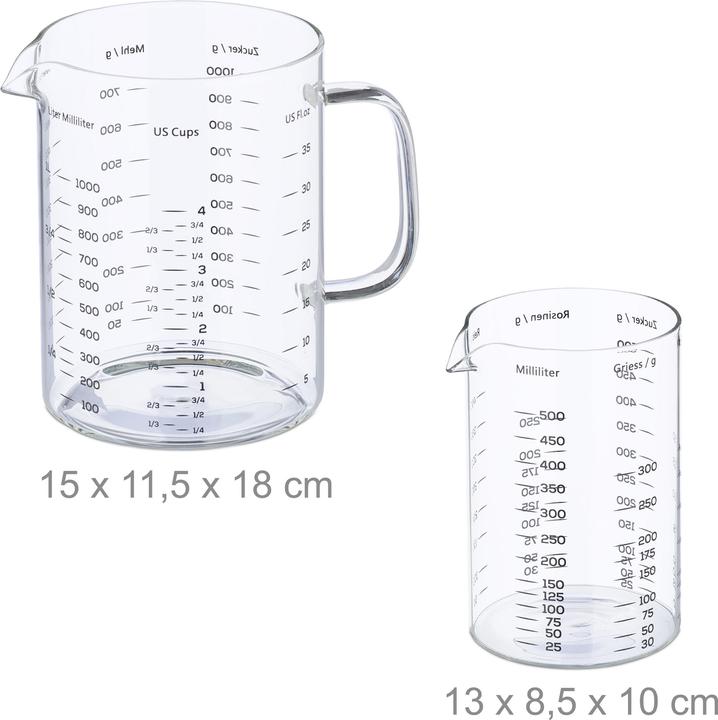 Produktbild Relaxdays 2-tlg. Messbecher-Set (1000 ml)